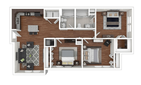 a floor plan of a 1 bedroom apartment
